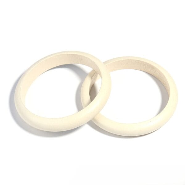 Zwei helle Holzarmreifen, Vintage Holzarmband