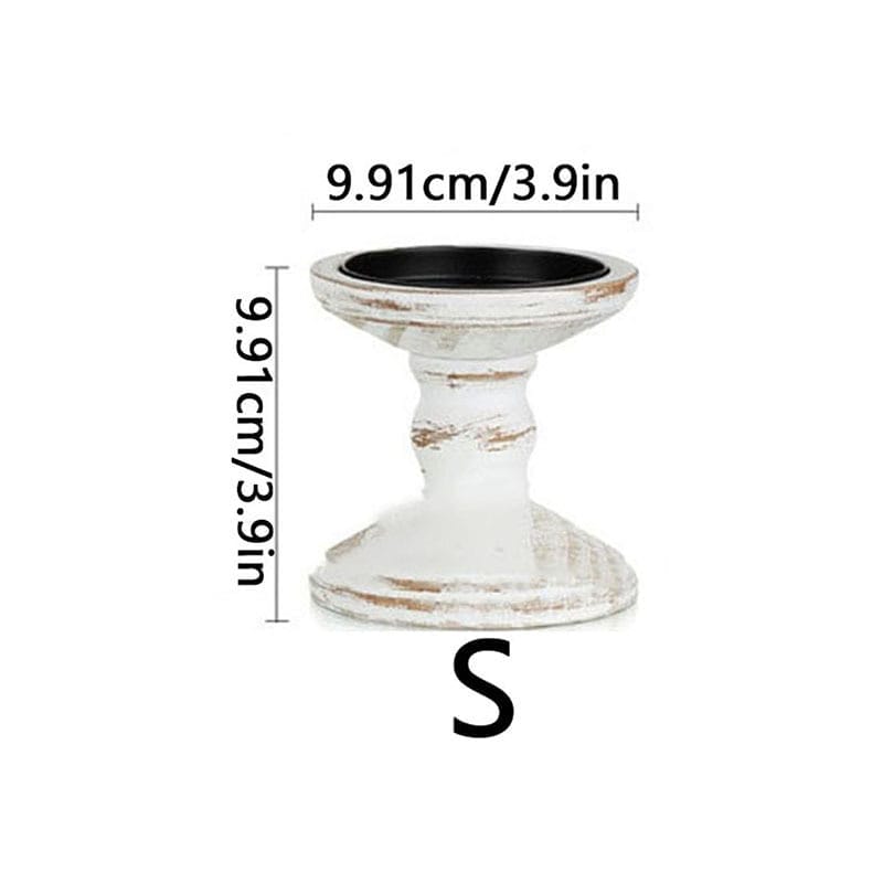 Rustikaler Kerzenständer aus Holz, Größe S, 9.91cm hoch und breit.