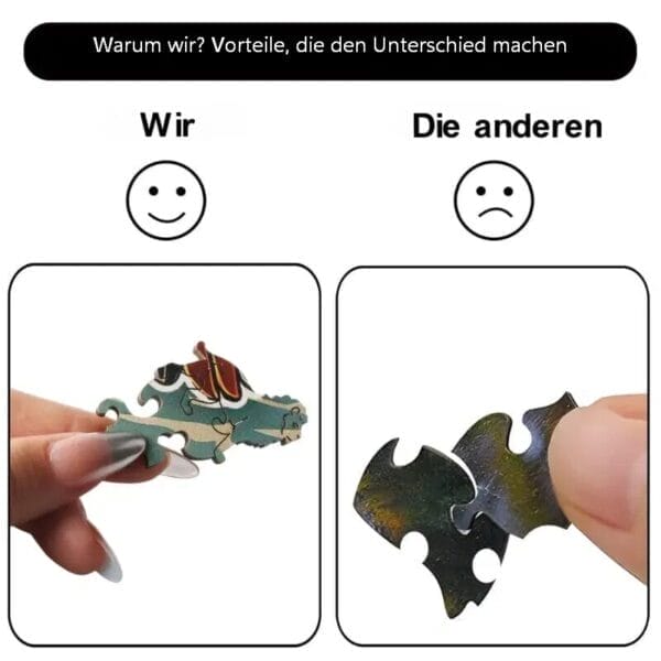Adler Puzzle: Holzpuzzle Qualität vs. billige Puzzle. "Warum wir? Vorteile, die den Unterschied machen.