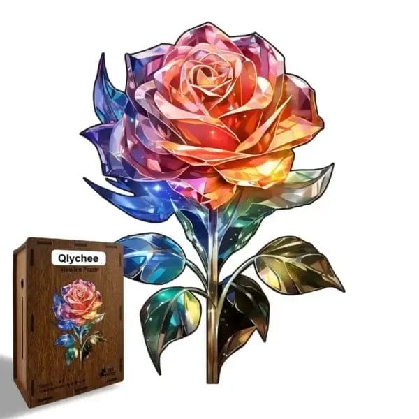 Blumen Puzzle. Qlychee Holzpuzzle.