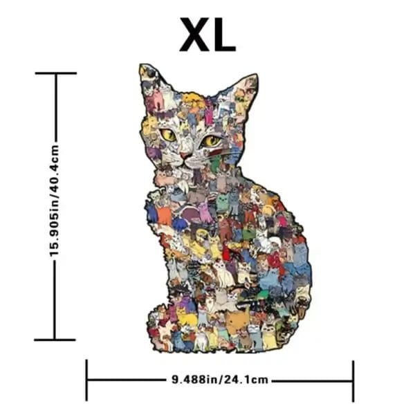 XL Katzenpuzzle mit vielen Katzenbildern. Maße: 40,4 cm Höhe, 24,1 cm Breite.