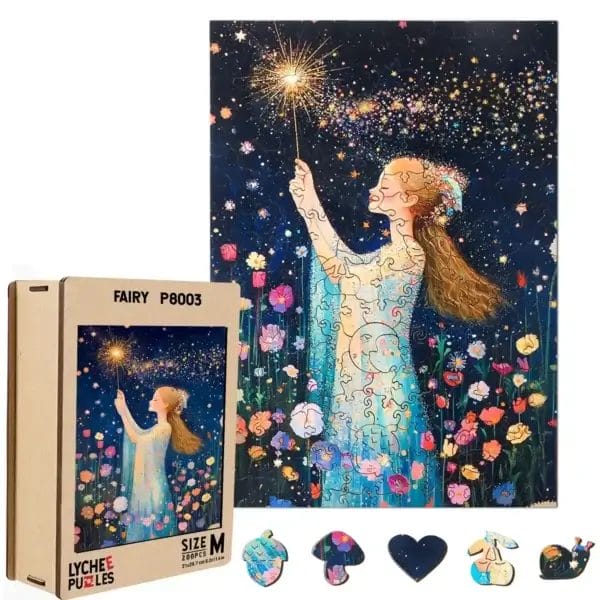 Magisches Holzpuzzle mit Fee und Sternenstaub, 200 Teile