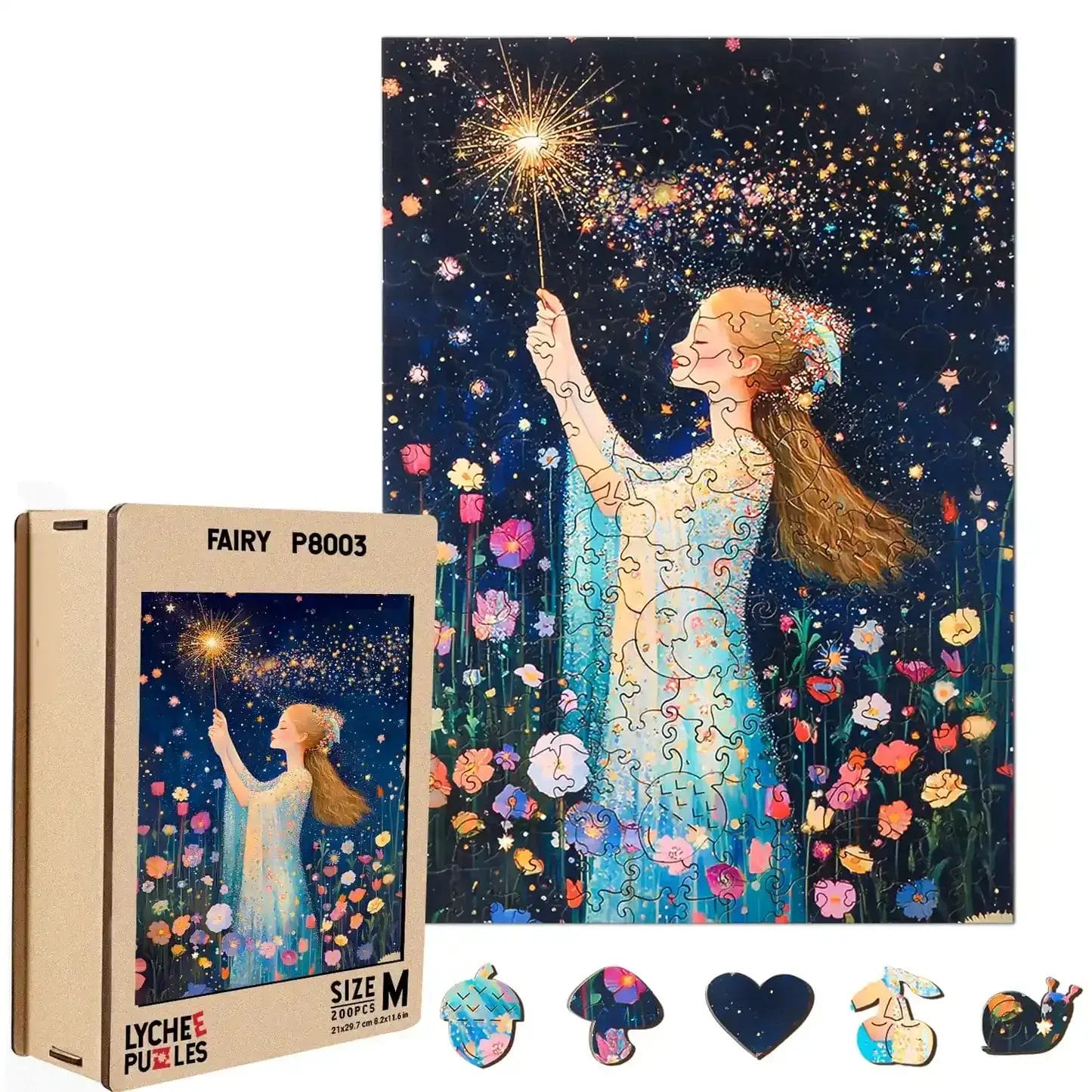 Magisches Holzpuzzle mit Fee und Sternenstaub, 200 Teile