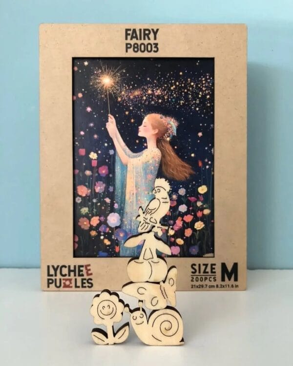 Lychee Puzzles magisches Holzpuzzle, 200 Teile, Fee