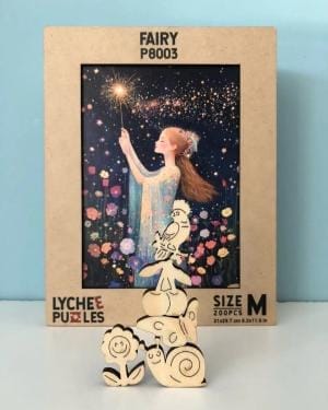 Lychee Puzzles Holzpuzzle mit 200 Teilen: Fee mit Glitzerstab