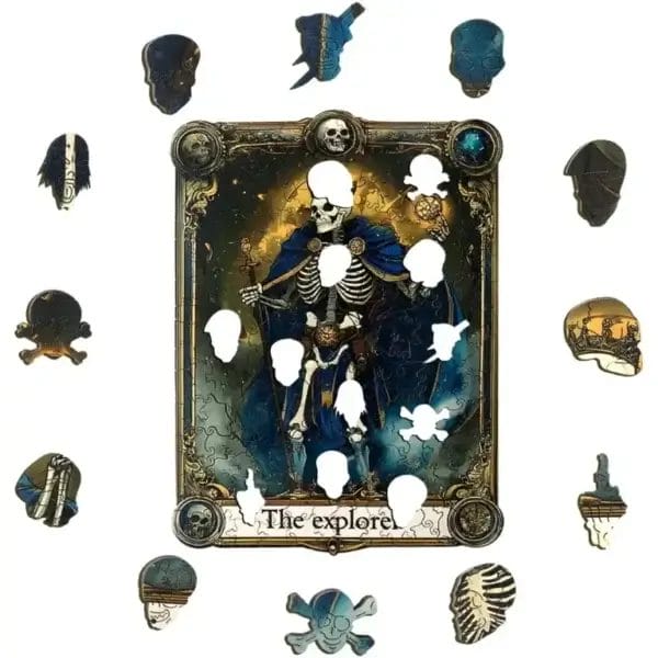 Skelett-Puzzle mit 200 Teilen, Holzpuzzle "The Explore".