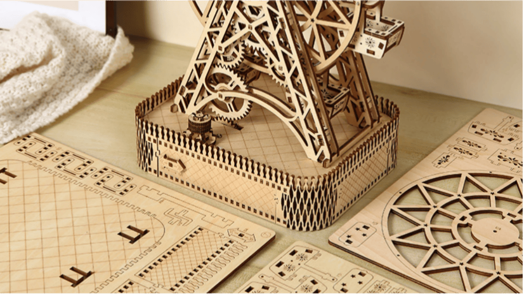 Holz 3D-Puzzle mit Zahnrädern und Einzelteilen. Was tun wenn ein Bauteil beim 3D Puzzle bricht?