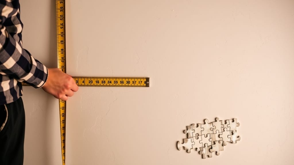 Holzpuzzle an Wand messen. Tipps zum Aufhängen von Puzzles.